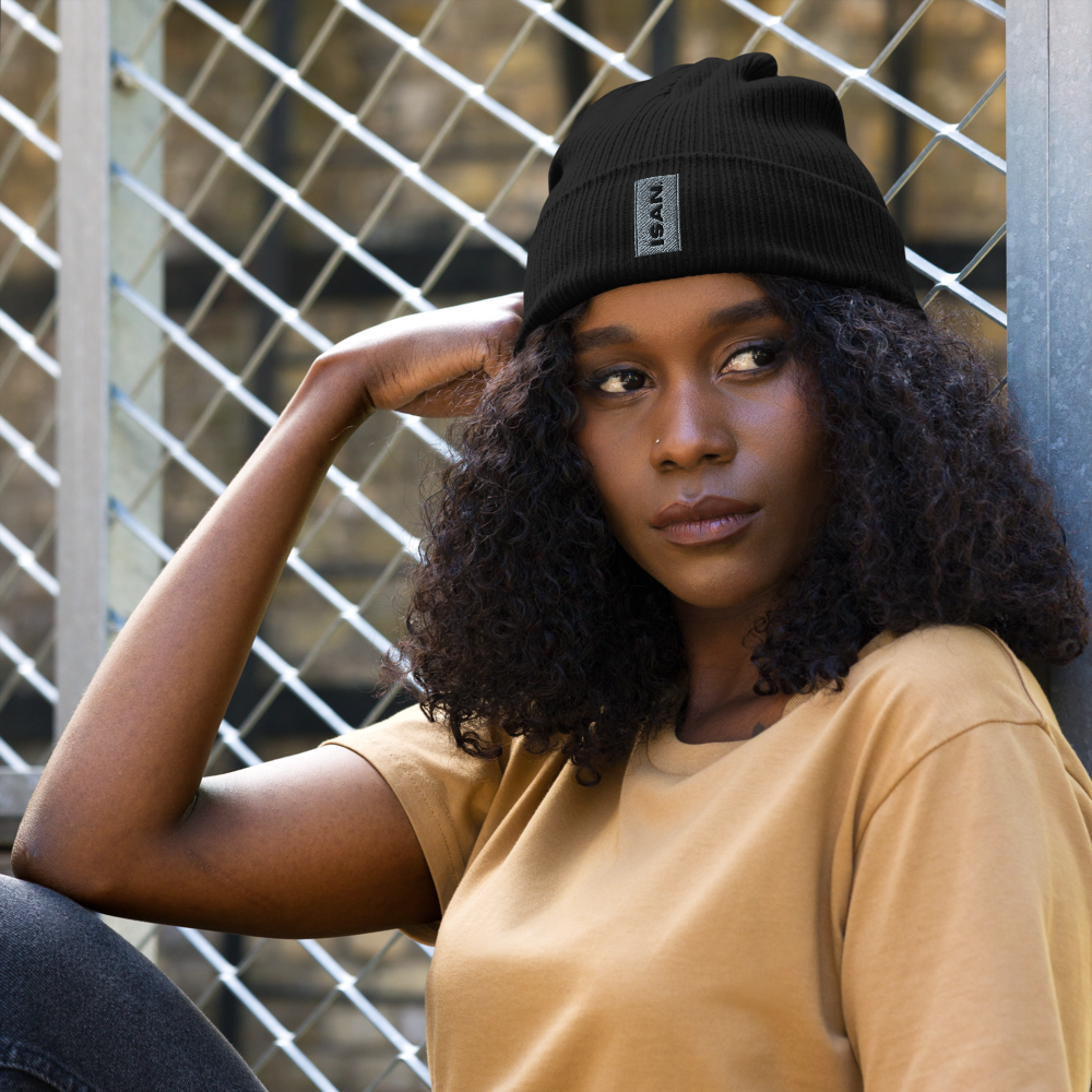 ISAN GREY Organic Ribbed Beanie