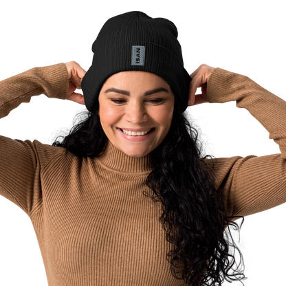 ISAN GREY Organic Ribbed Beanie