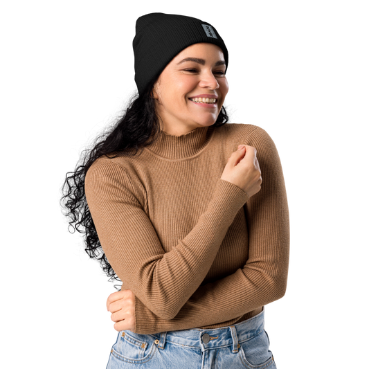 ISAN GREY Organic Ribbed Beanie